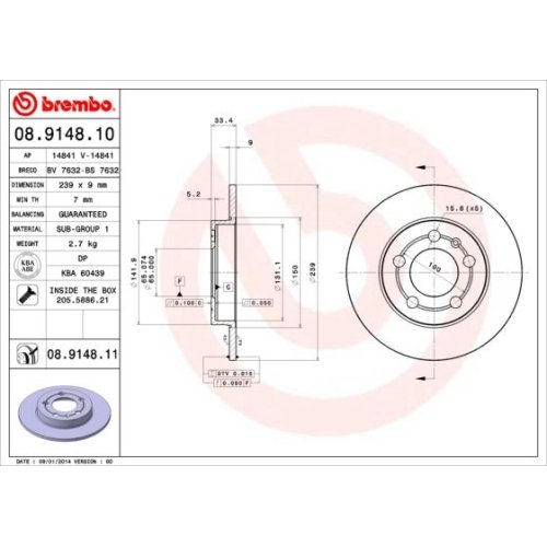 BREMBO Bremsscheibe PRIME LINE - UV Coated