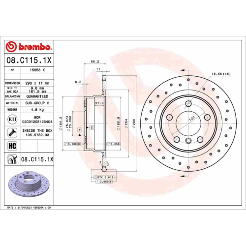 BREMBO Bremsscheibe XTRA LINE - Xtra