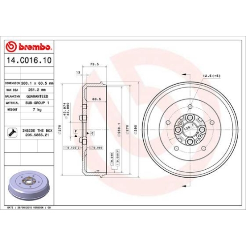 BREMBO Bremstrommel ESSENTIAL LINE