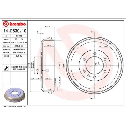 BREMBO Bremstrommel ESSENTIAL LINE