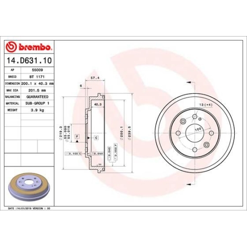 BREMBO Bremstrommel ESSENTIAL LINE