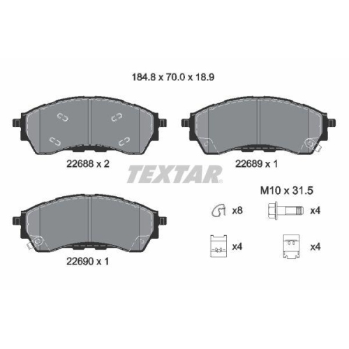 TEXTAR Bremsbelagsatz, Scheibenbremse Q+