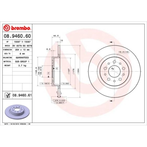 BREMBO Bremsscheibe PRIME LINE - UV Coated