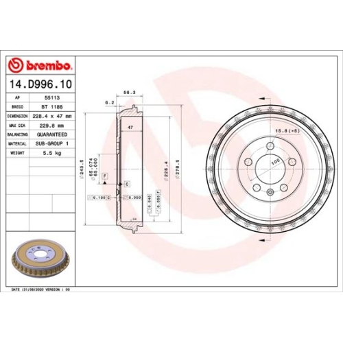 BREMBO Bremstrommel ESSENTIAL LINE