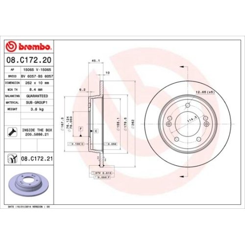 BREMBO Bremsscheibe PRIME LINE - UV Coated