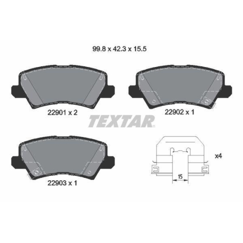 TEXTAR Bremsbelagsatz, Scheibenbremse Q+