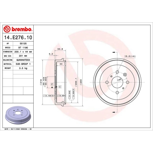 BREMBO Bremstrommel ESSENTIAL LINE