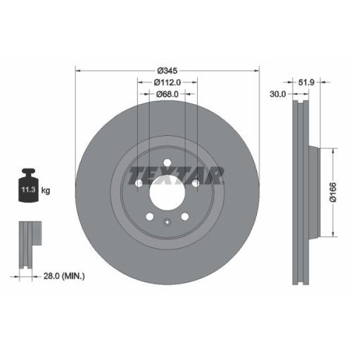 TEXTAR Bremsscheibe PRO+