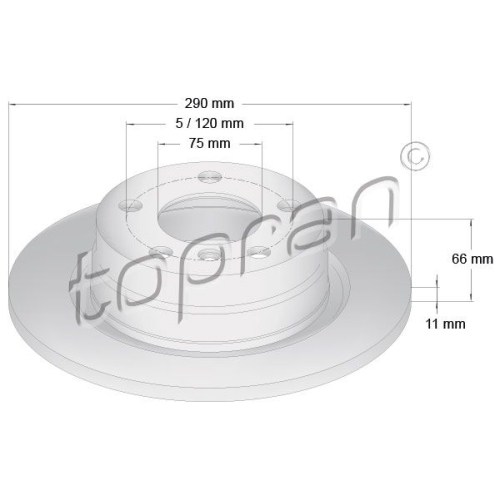 TOPRAN Bremsscheibe COATED