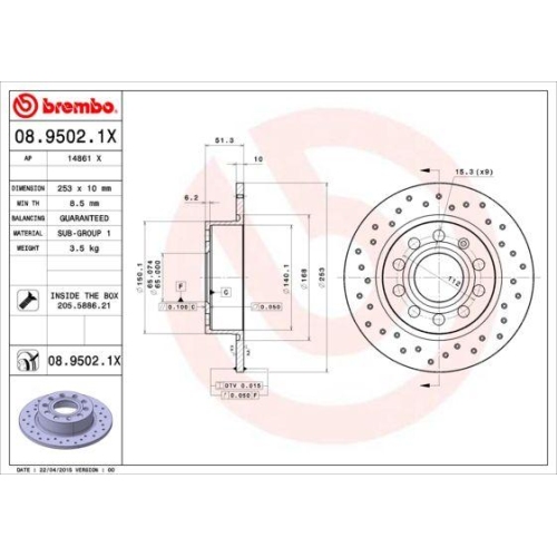 BREMBO Bremsscheibe XTRA LINE - Xtra