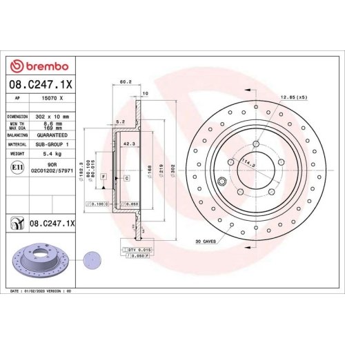 BREMBO Bremsscheibe XTRA LINE - Xtra