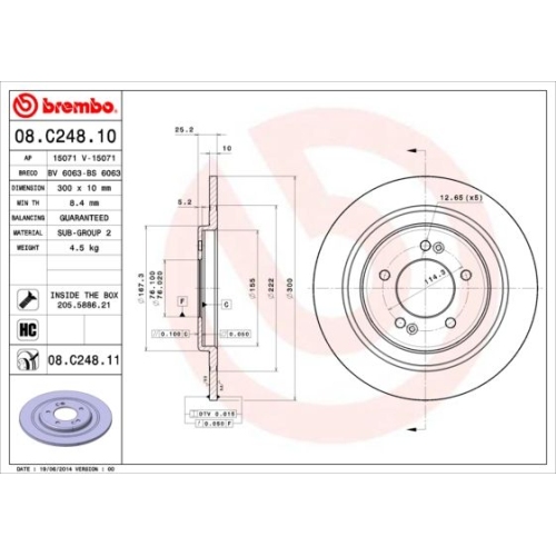 BREMBO Bremsscheibe PRIME LINE - UV Coated