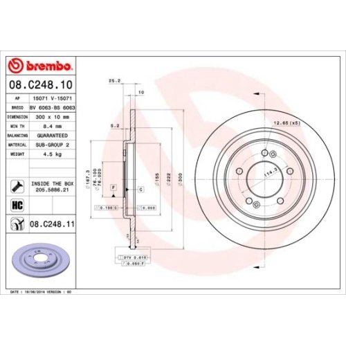 BREMBO Bremsscheibe PRIME LINE - UV Coated