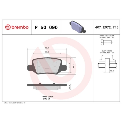 BREMBO Bremsbelagsatz, Scheibenbremse PRIME LINE