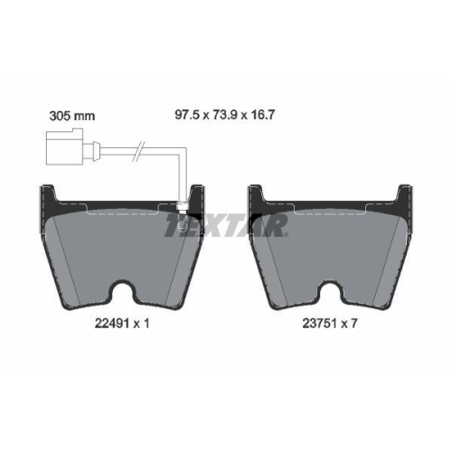TEXTAR Bremsbelagsatz, Scheibenbremse Q+