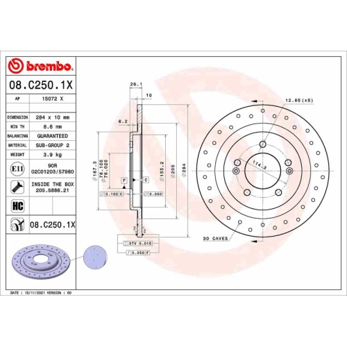 BREMBO Bremsscheibe XTRA LINE - Xtra