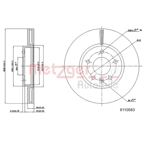 METZGER Bremsscheibe GREENPARTS