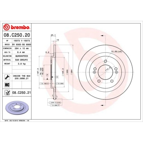 BREMBO Bremsscheibe PRIME LINE - UV Coated