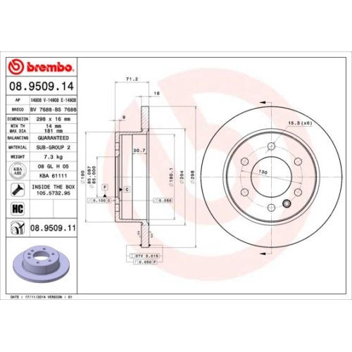 BREMBO Bremsscheibe PRIME LINE - UV Coated