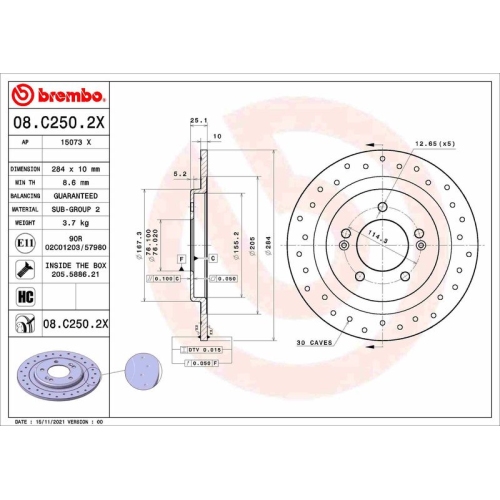 BREMBO Bremsscheibe XTRA LINE - Xtra