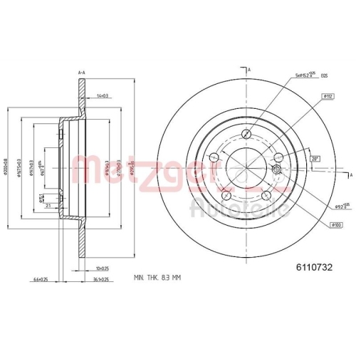 METZGER Bremsscheibe GREENPARTS