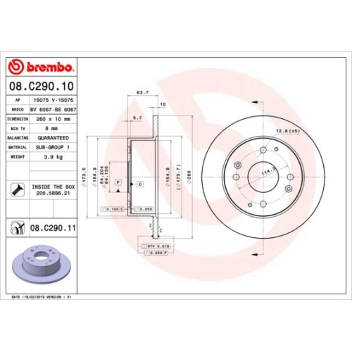 BREMBO Bremsscheibe PRIME LINE - UV Coated