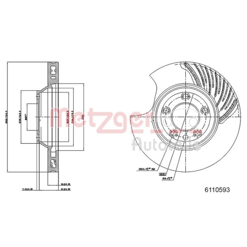 METZGER Bremsscheibe GREENPARTS