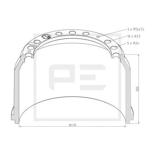 PE Automotive Bremstrommel