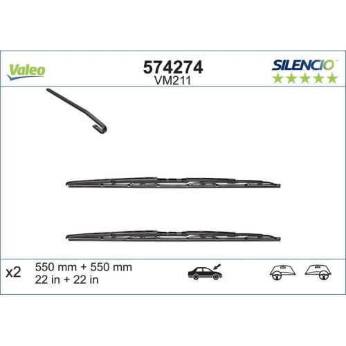 VALEO Wischblatt SILENCIO CONVENTIONAL SET