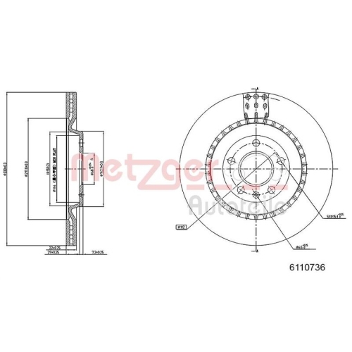 METZGER Bremsscheibe GREENPARTS