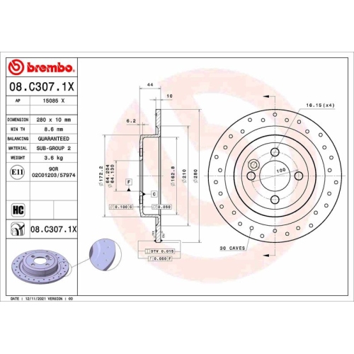 BREMBO Bremsscheibe XTRA LINE - Xtra