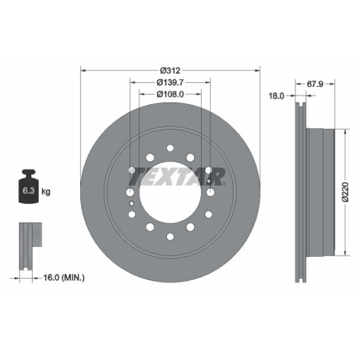 TEXTAR Bremsscheibe PRO