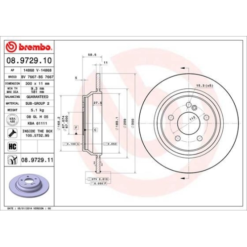 BREMBO Bremsscheibe PRIME LINE - UV Coated