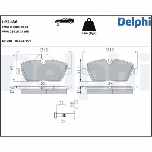 DELPHI Bremsbelagsatz, Scheibenbremse