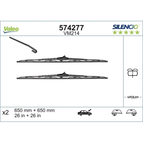 VALEO Wischblatt SILENCIO CONVENTIONAL SET