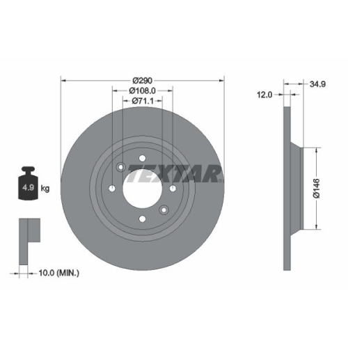 TEXTAR Bremsscheibe PRO