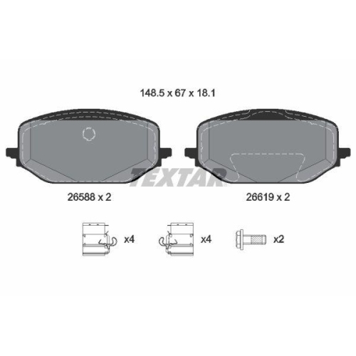 TEXTAR Bremsbelagsatz, Scheibenbremse Q+