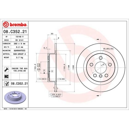 BREMBO Bremsscheibe PRIME LINE - UV Coated