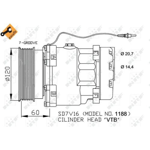 NRF Kompressor, Klimaanlage EASY FIT