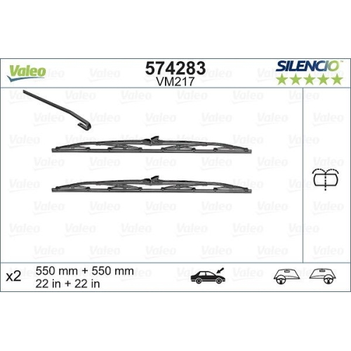 VALEO Wischblatt SILENCIO CONVENTIONAL SET