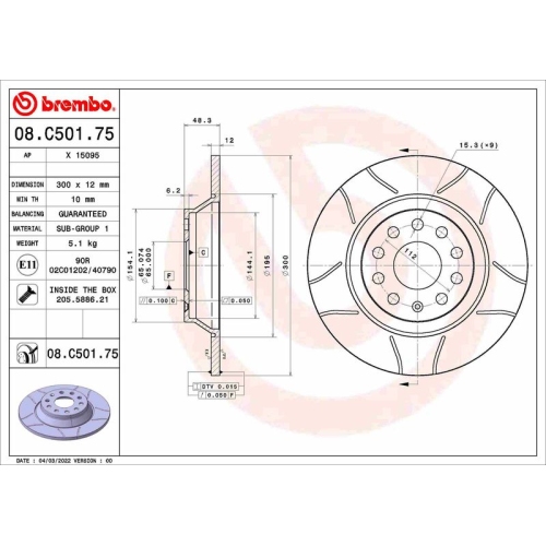 BREMBO Bremsscheibe XTRA LINE - Max