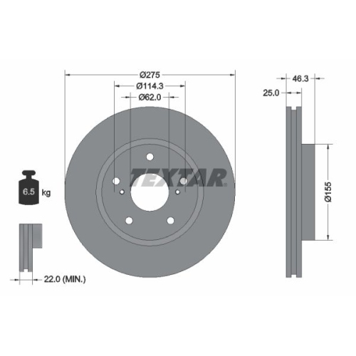 TEXTAR Bremsscheibe PRO