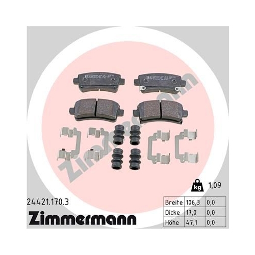 ZIMMERMANN Bremsbelagsatz, Scheibenbremse