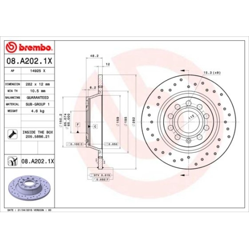 BREMBO Bremsscheibe XTRA LINE - Xtra