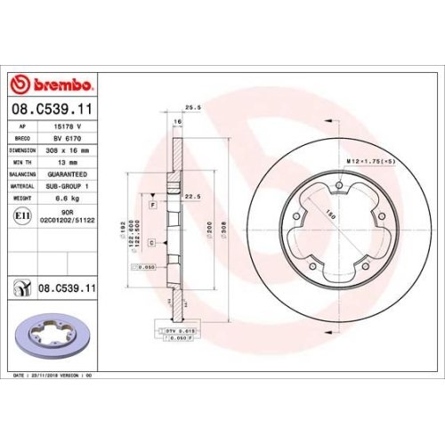 BREMBO Bremsscheibe PRIME LINE - UV Coated