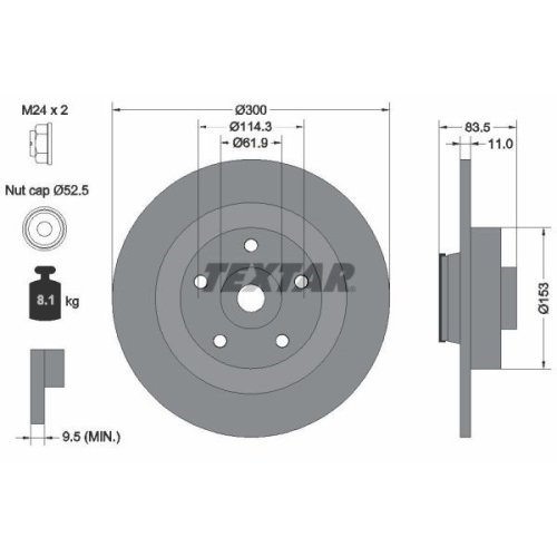 TEXTAR Bremsscheibe PRO