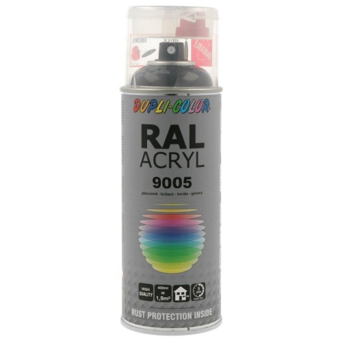 DUPLI COLOR RAL-Lack RAL ACRYL RAL 9005 tiefschwarz gl&auml;nzend 400 ml