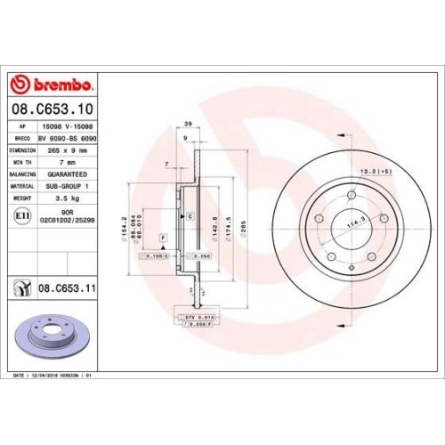 BREMBO Bremsscheibe PRIME LINE - UV Coated