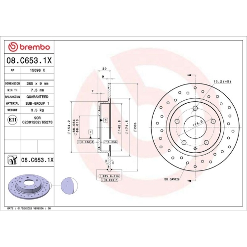 BREMBO Bremsscheibe XTRA LINE - Xtra