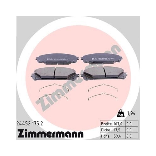 ZIMMERMANN Bremsbelagsatz, Scheibenbremse